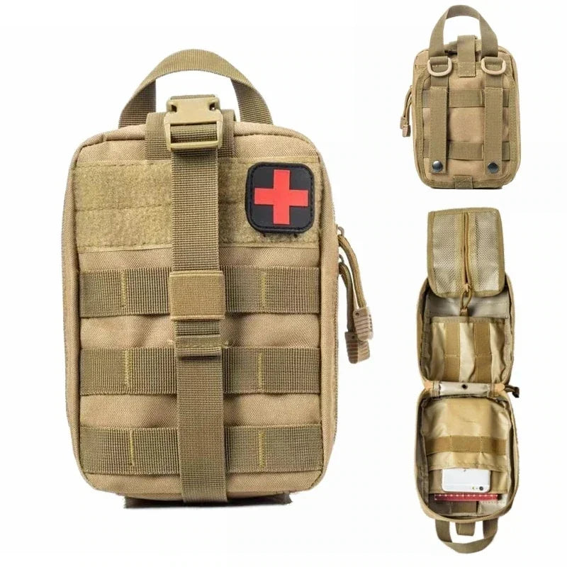Carvallo Gear Taktisk Första Hjälpen-väska | Utomhusöverlevnad &amp; Nödställ | MOLLE-kompatibel | Storlek L: 15 × 11 × 21 cm