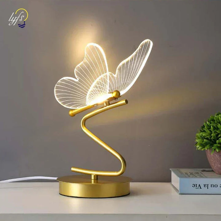 Carvallo Bordslampa Lunavia | 3 Ljuskällor | Fjärilsdesign | Akryl &amp; Guld | 6 W