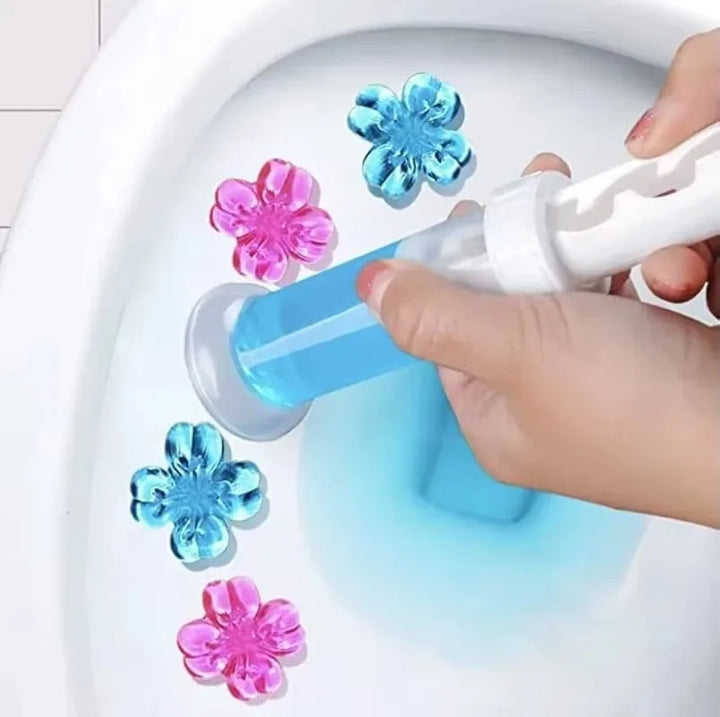 Carvallo WC-Gelblommor | Doftgel för toalett &amp; urinal | Rengörande, Antibakteriell &amp; Dekorativ | 12 blommor per stick