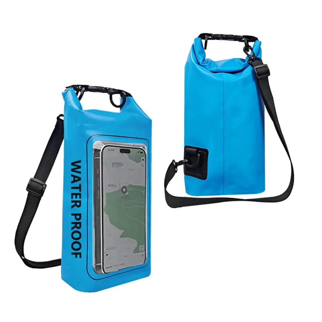 Carvallo Vattentät Dry Bag 2L | Med Touchscreen-Fönster | Utomhusväska för Kajak, Trekking &amp; Vattensport
