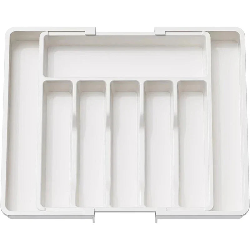 Carvallo bestickslådinredning | Utdragbar bestick-organiser | Justerbart ordningssystem av PP | 38×35 cm