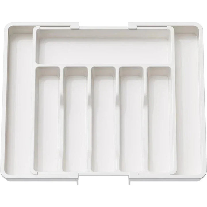 Carvallo bestickslådinredning | Utdragbar bestick-organiser | Justerbart ordningssystem av PP | 38×35 cm