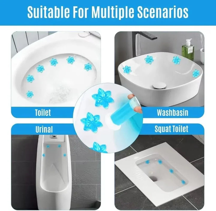 Carvallo WC-Gelblommor | Doftgel för toalett &amp; urinal | Rengörande, Antibakteriell &amp; Dekorativ | 12 blommor per stick