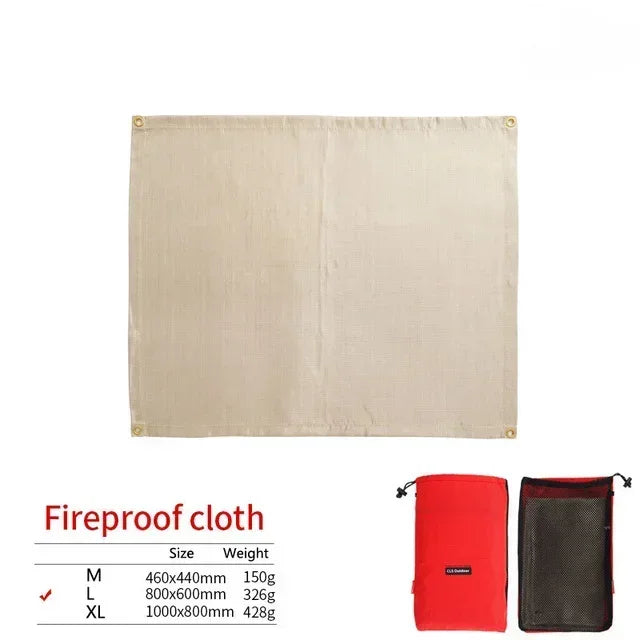 Carvallo Brandskydd Campingmatta | Värmebeständig & Brandsäker | Ideal för Grill & Eldstad | Glasfiber Beige