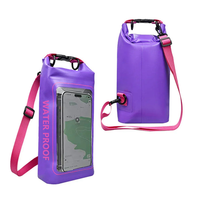 Carvallo Vattentät Dry Bag 2L | Med Touchscreen-Fönster | Utomhusväska för Kajak, Trekking & Vattensport