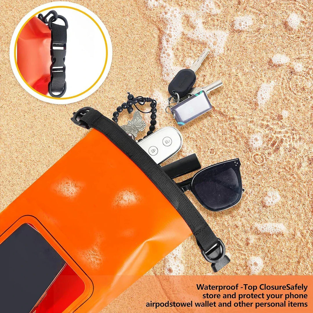 Carvallo Vattentät Dry Bag 2L | Med Touchscreen-Fönster | Utomhusväska för Kajak, Trekking &amp; Vattensport