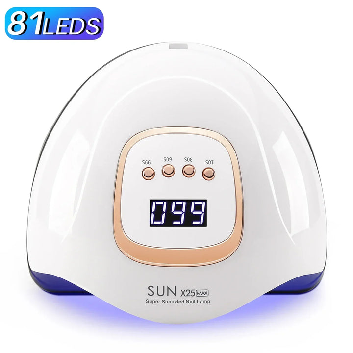 Carvallo-LED Nagellampa NailRadiant Pro 81 | 81 LEDs | 4 Timer-lägen | Smart Sensor &amp; Smärtfri-teknik | För Carvallo &amp; LED Gel