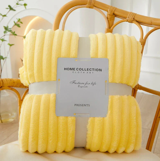 Bredrandig Flanell-Fleece-pläd