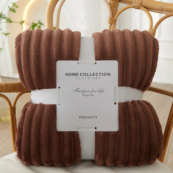 Bredrandig Flanell-Fleece-pläd