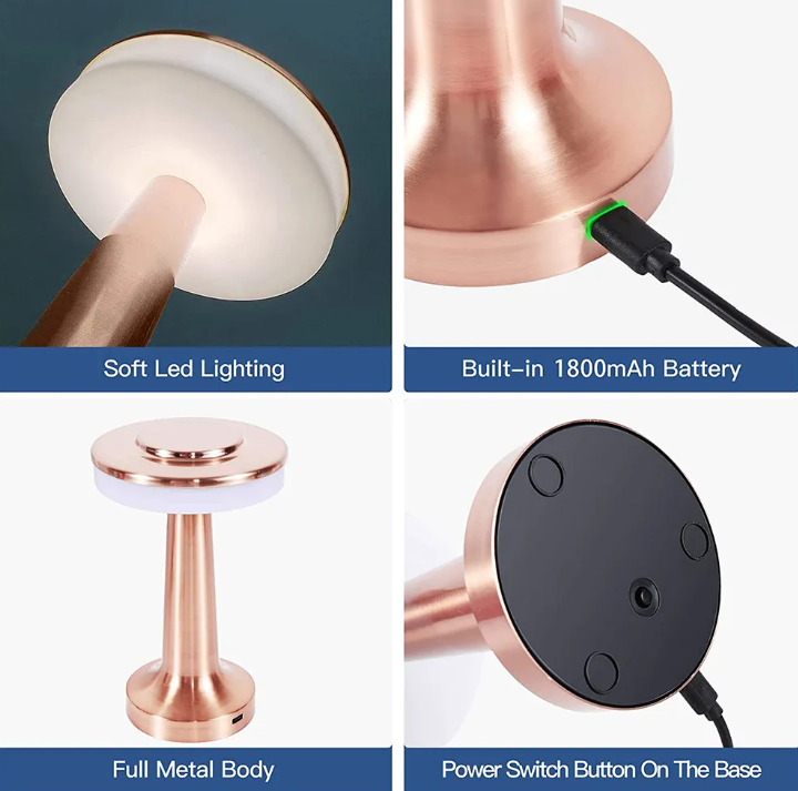 Tidlös Trådlös LED-Bordslampa