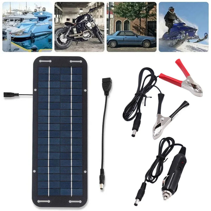 Carvallo ProCharge Solarbatteriladdare 60W | För bil, båt &amp; husbil | Underhållsfri &amp; väderbeständig | Svart solpanel