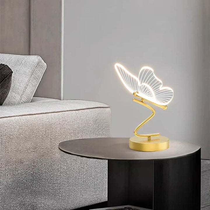 Carvallo Bordslampa Lunavia | 3 Ljuskällor | Fjärilsdesign | Akryl &amp; Guld | 6 W