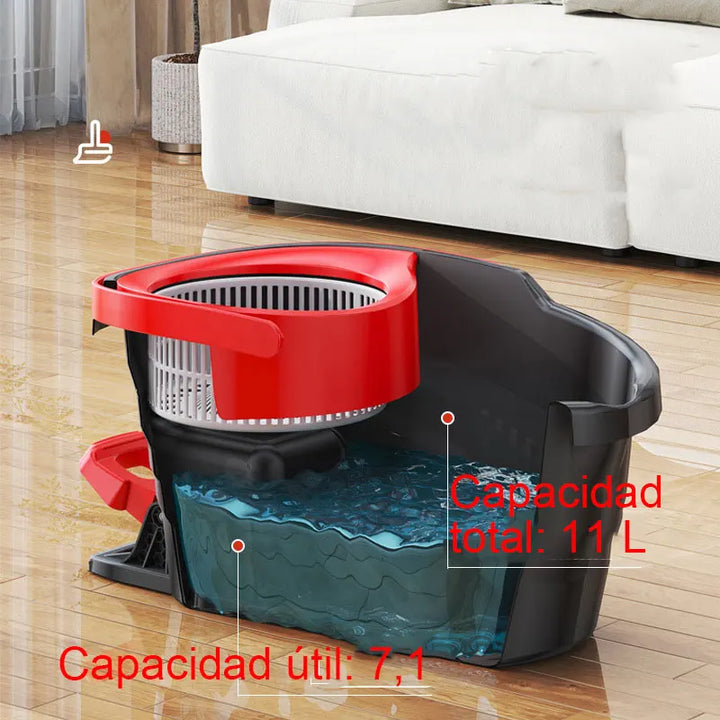 Carvallo Clean Mop Komplett mopp-set | vrid-twist-design | med easy-start-urvridningssystem | inklusive hink