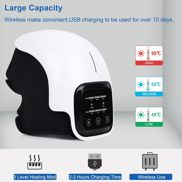 Smart Elektrisk Knä Massager Med Värme &amp; Infraröd Terapi