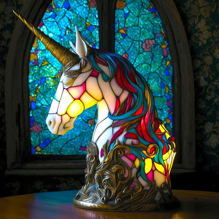 Animal Färgat Glas Bordslampa Ornament