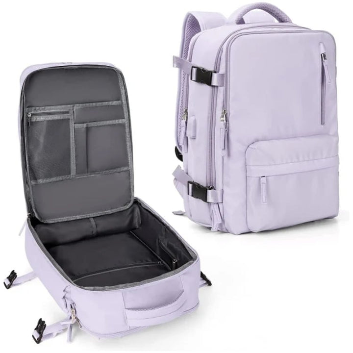 Carvallo Damernas Reserucksack 35 L | Vattentät &amp; med USB-port | Antiskydd &amp; Skofack | För Vandring, Vardag &amp; Resor
