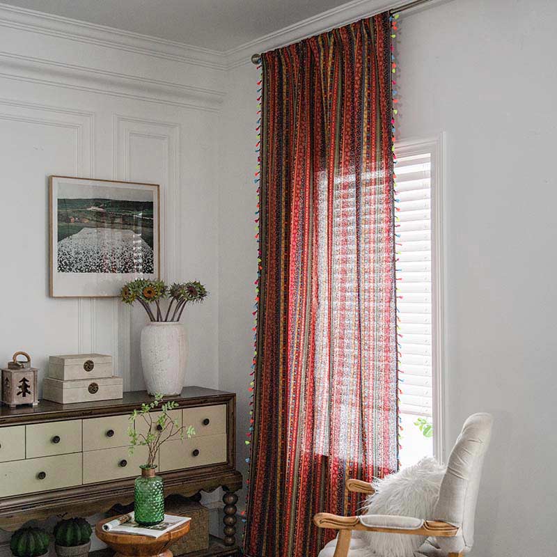 Färggranna Pärlfrans Gardin Ljusfilter Draperier