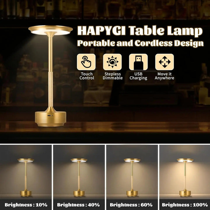 Modern Trådlös Bordslampa - Uppladdningsbar Med LED Touchsensor
