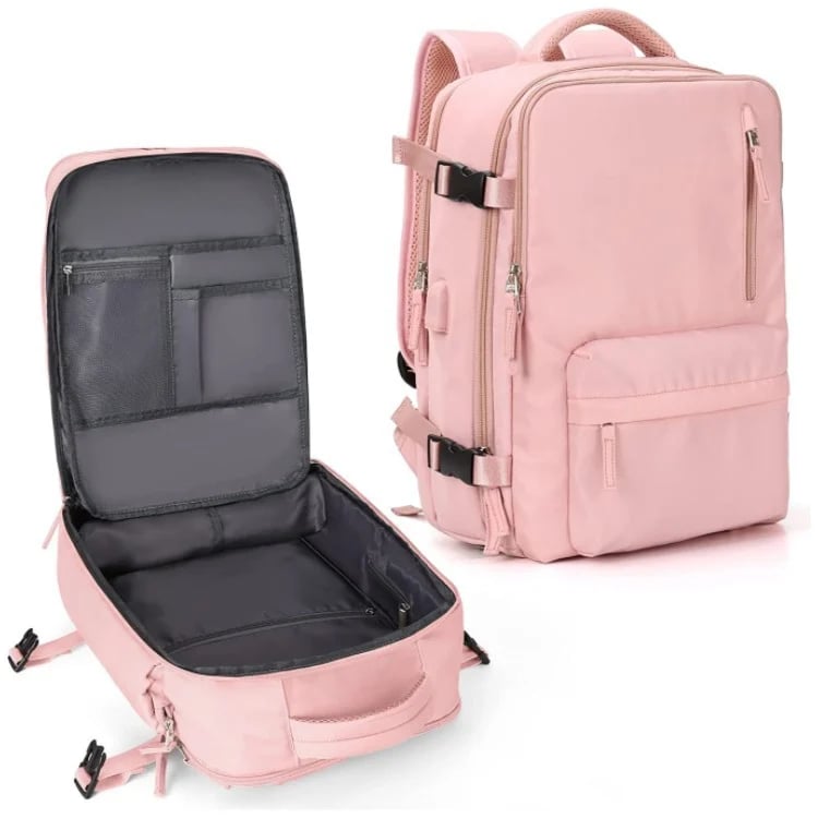 Carvallo Damernas Reserucksack 35 L | Vattentät &amp; med USB-port | Antiskydd &amp; Skofack | För Vandring, Vardag &amp; Resor