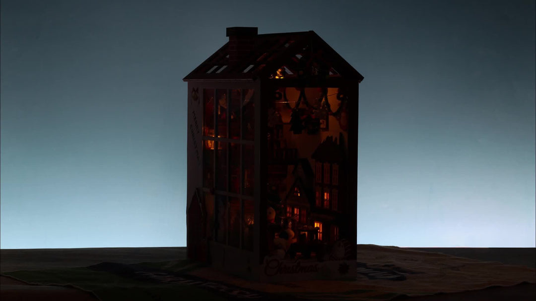 DIY Miniatyr Julhus – 3D Pussel Set för Jul och Festlig Dekoration