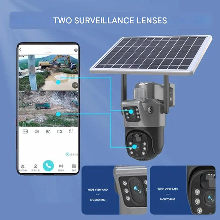 4K trådlös säkerhetskamera – smart utomhusövervakning med rörelseaviseringar och solcellsladdning