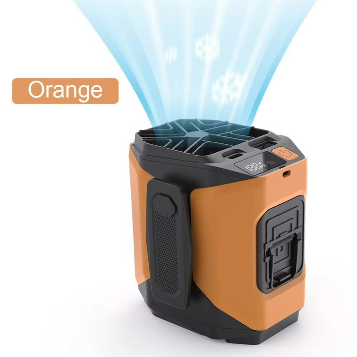 Bärbar midjefläkt – Handsfree-kylning med inbyggd powerbank och LED-ficklampa