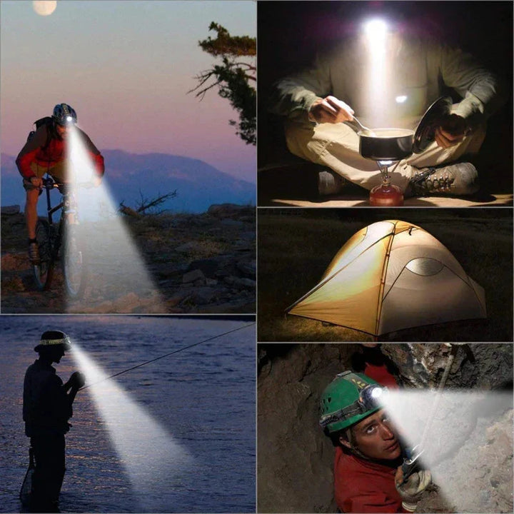 Kraftvolle Wasserfeste LED Stirnlampe mit Zoom &amp; Wiederaufladbarem Akku für Outdoor-Aktivitäten