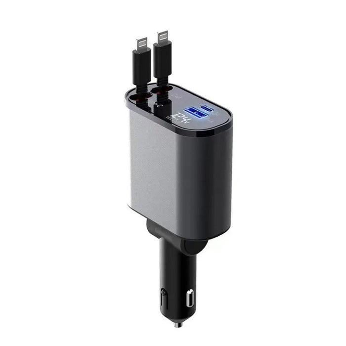 Trivhem Billaddare med indragbar kabel, upp till 100 W – USB och USB-C