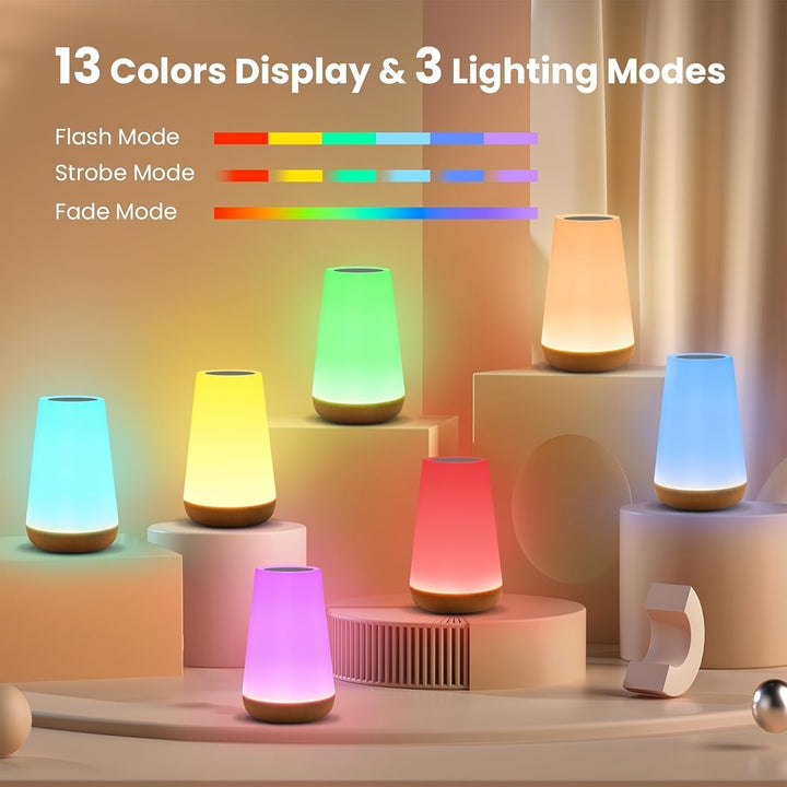 Dimbar Touch Lampa med 13 RGB-färger – Perfekt för sovrummet, sänglampa och nattlampa