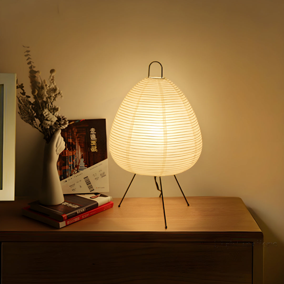 Rispapper Bordslampa | Wabi-Sabi Japansk Stil | Mjuk Ambient