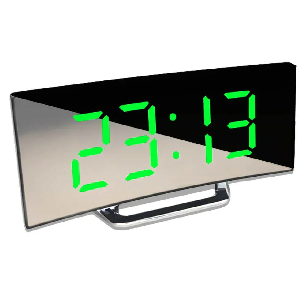 LED Digital Väckarklocka med Böjd Skärm