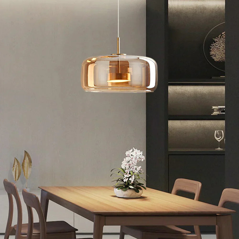 Pendellampa Glas LED Modern Takarmatur