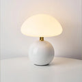Bordslampa kräm keramik LED svampdesign