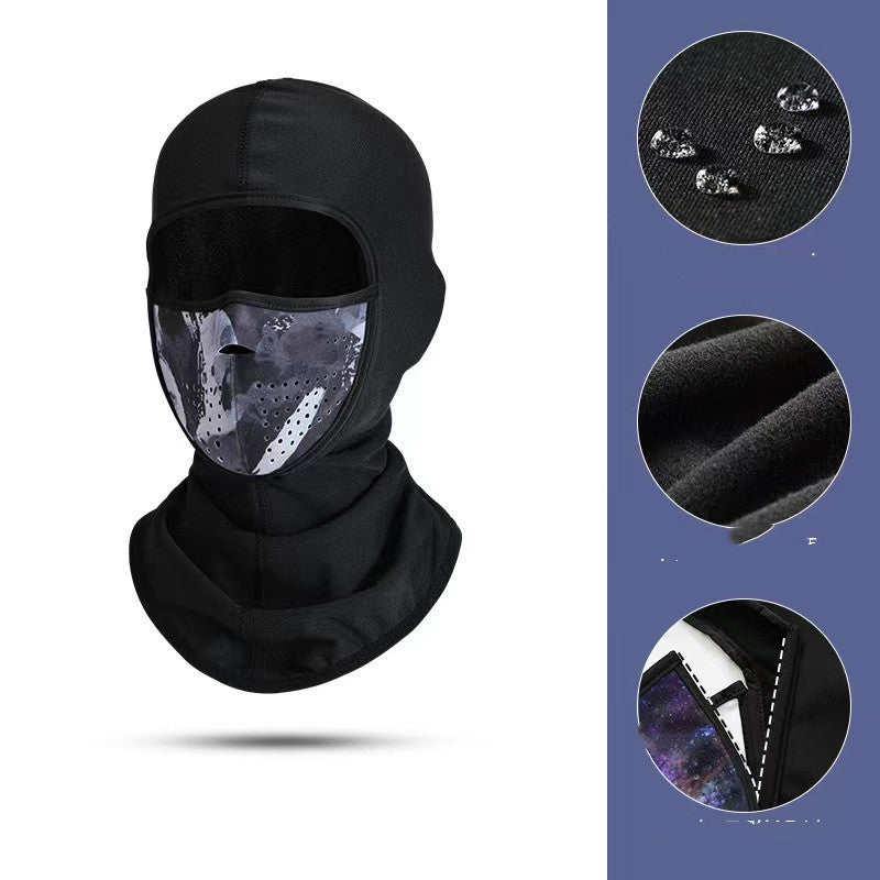 Skidmask för ansiktet med halsskydd, varm och vindtät