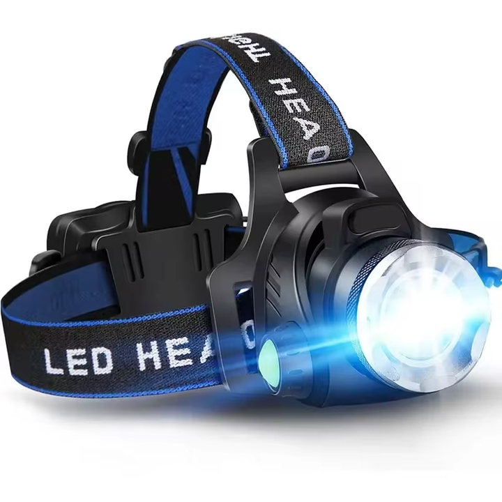 Kraftvolle Wasserfeste LED Stirnlampe mit Zoom &amp; Wiederaufladbarem Akku für Outdoor-Aktivitäten
