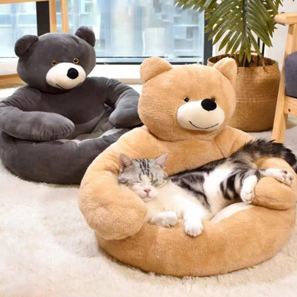 Cozy Bear Kattsoffa Mjuk Kramig Bedårande Kerseymer Tyg