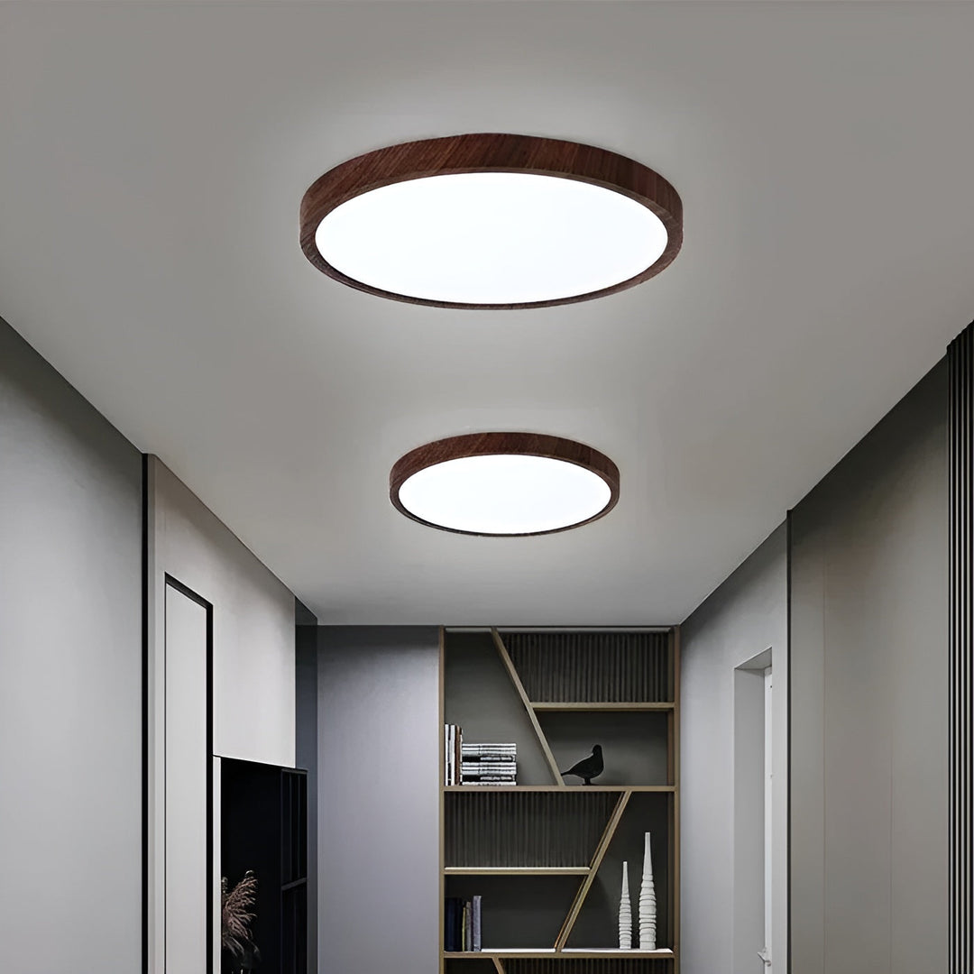 GrainGlow Light - Modern Ultra-Tunna Trä Taklampa