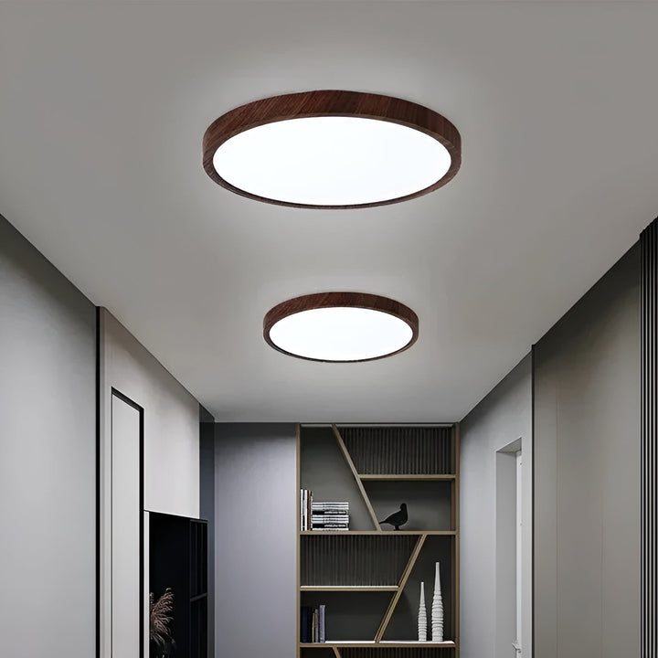 GrainGlow Light - Modern Ultra-Tunna Trä Taklampa