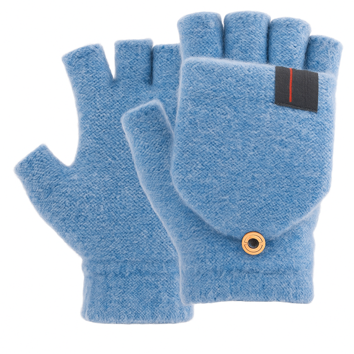 Uppvärmda vinter stickade fingervantar