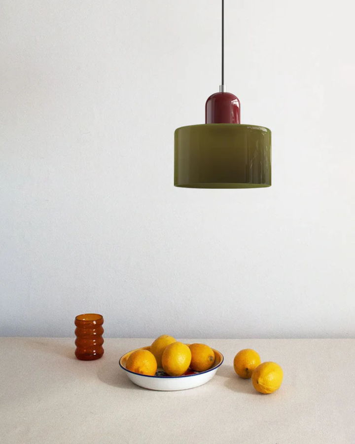 Formiva Pendel Lampa | Retro Modern Glas Skärm | Ambient E26 Belysning | Hårdkopplad Takarmatur
