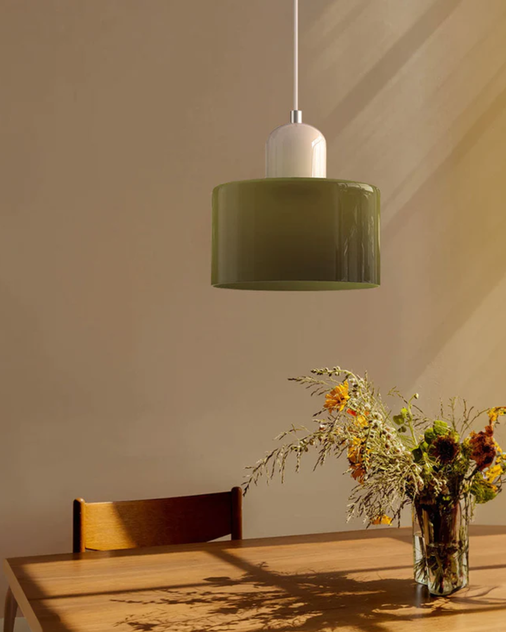 Formiva Pendel Lampa | Retro Modern Glas Skärm | Ambient E26 Belysning | Hårdkopplad Takarmatur