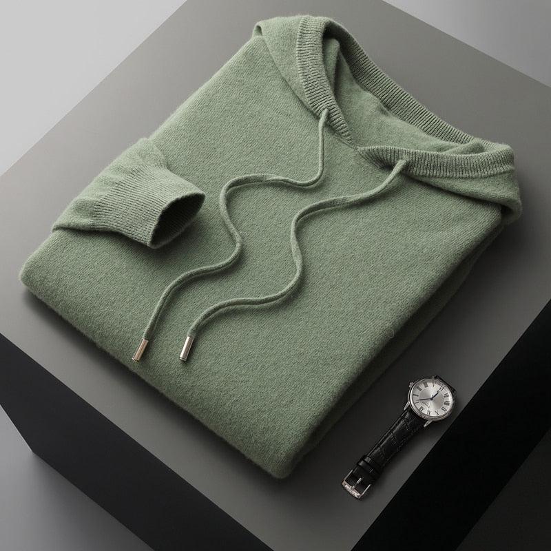 Merinoull Hoodie för Män med Mjuk Finish
