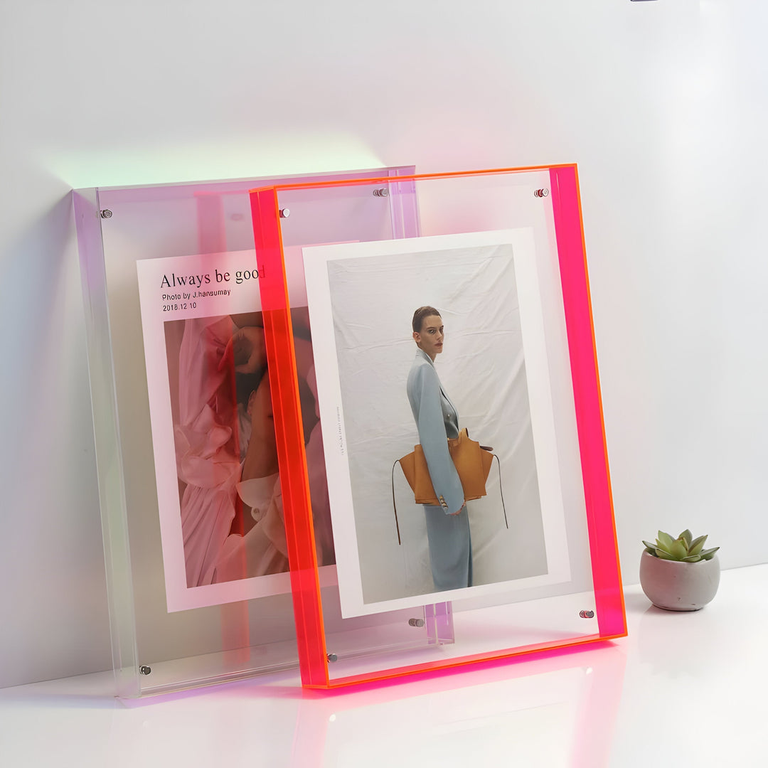 Akrylbladram – Transparent och Färgad, Modern Skydd för Fotografier