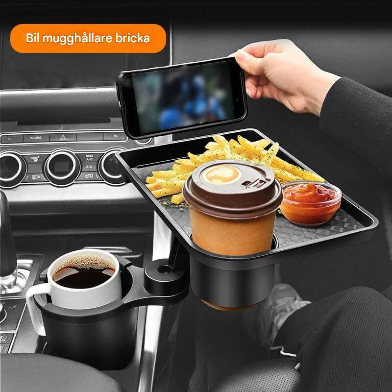 CarMealTray – Bilbricka med Roterande Serveringsyta | Ät och Organisera Smidigt i Bilen