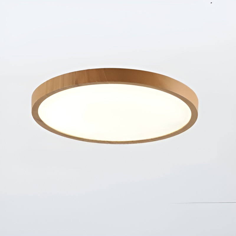 GrainGlow Light - Modern Ultra-Tunna Trä Taklampa