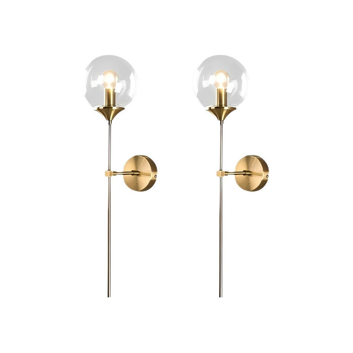 GlassGleam Lampa - Nordisk Guld Inomhus Glasboll Vägglampa