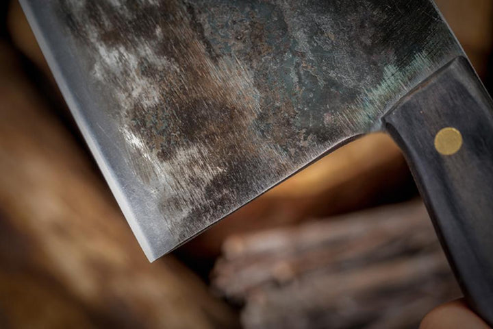 Handsmidd kolstål kockkniv