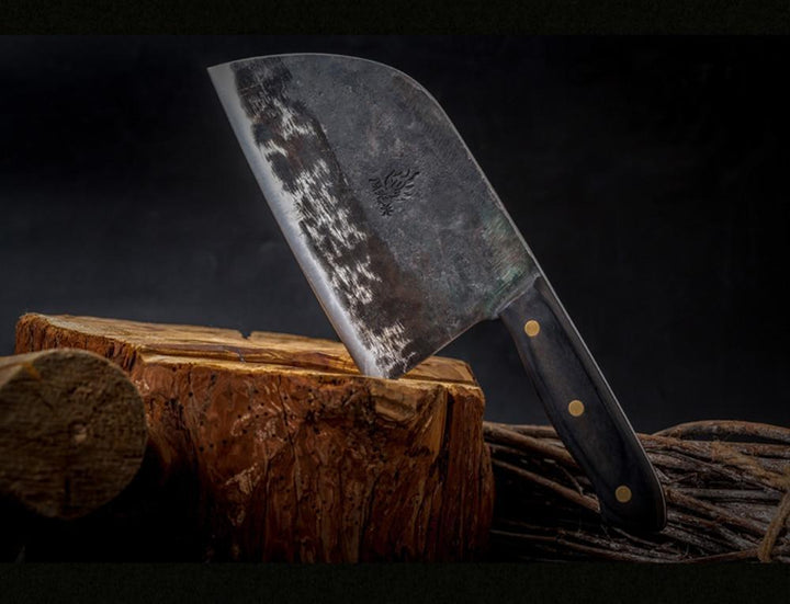 Handsmidd kolstål kockkniv