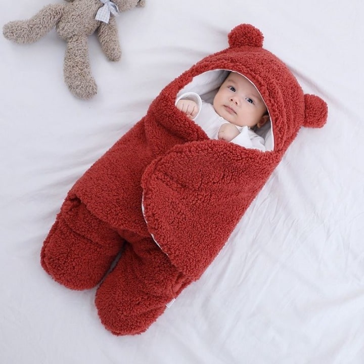 Babyfilt Fleeceomslag med Huva Design