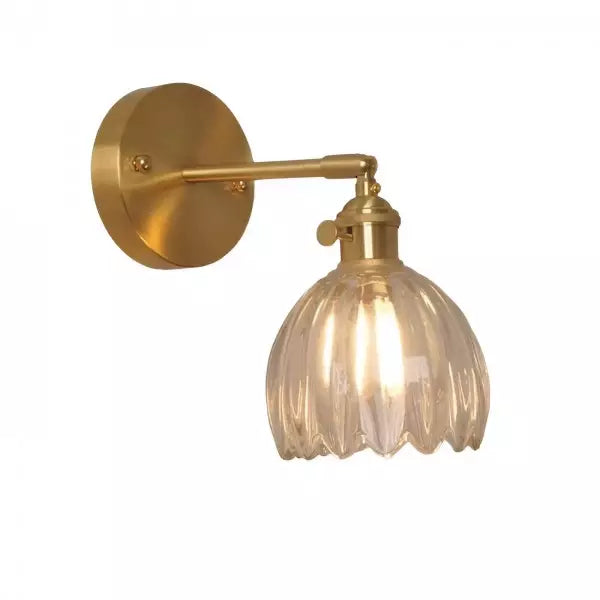 Vägglampa Vintage Glas Mässing Sconces